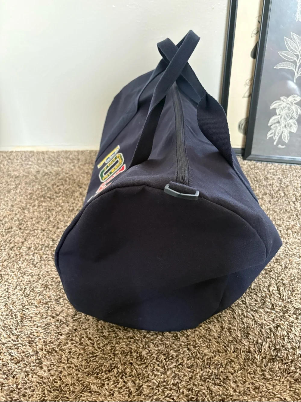 Polo by Ralph Lauren Navy Canvas Duffel with Multicolor POLO Embroidery